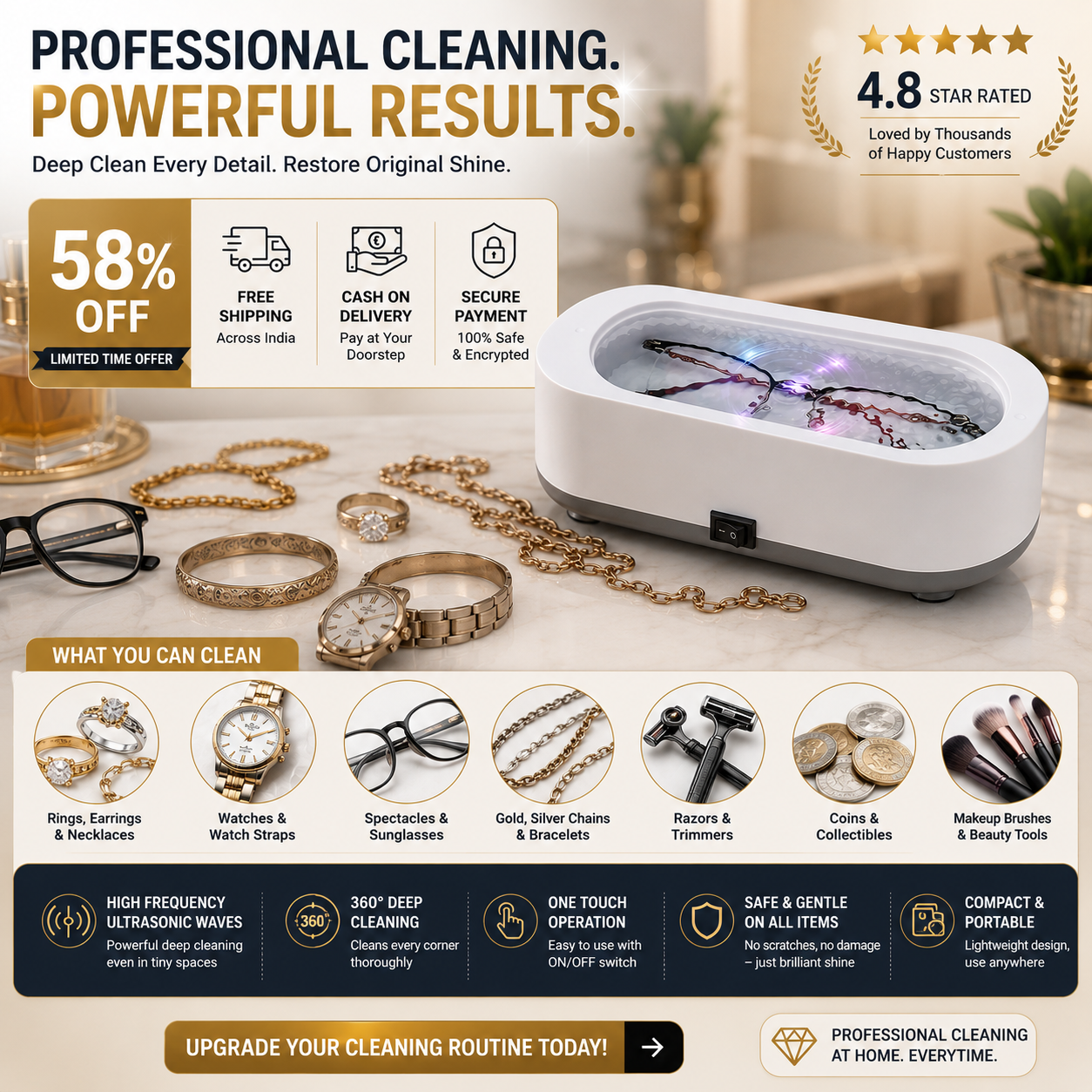 Ultrasonic Deep jewelry Cleaning Machine