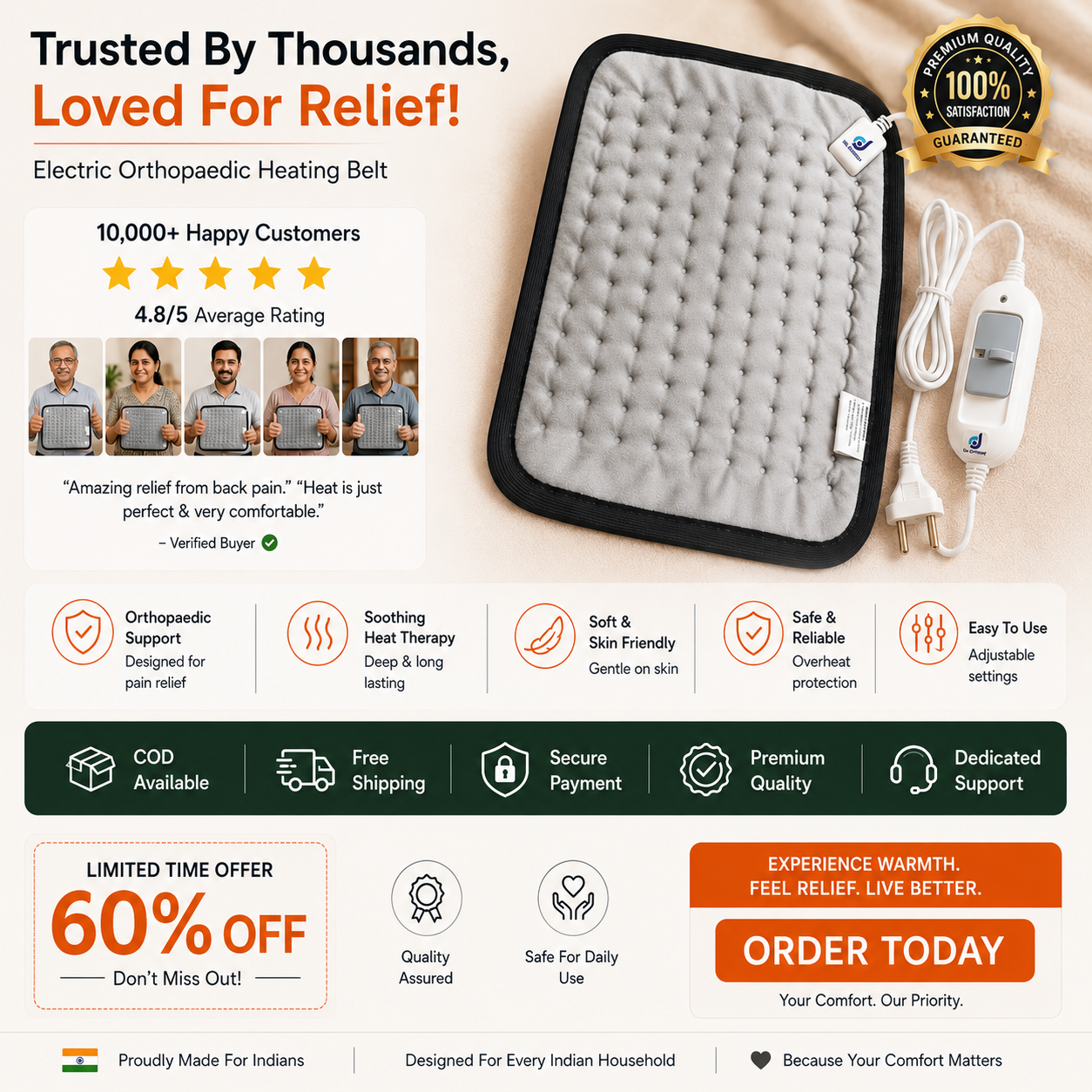 Electric Orthopaedic Heating Belt For Pain Relief