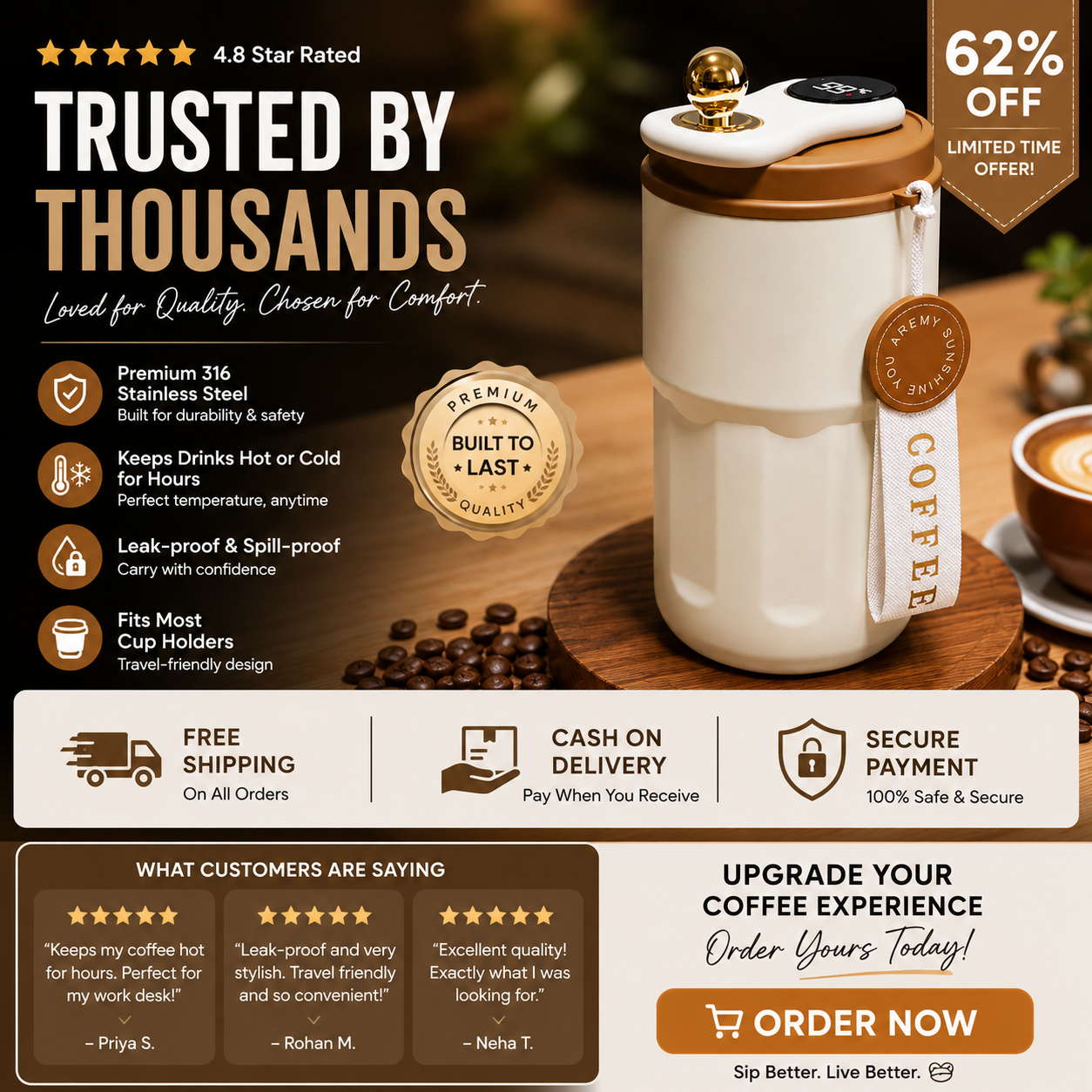 stainless steel insulated mug