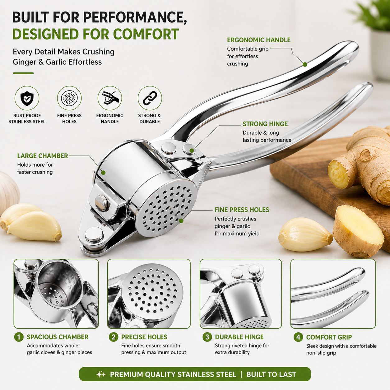 Ginger Garlic Press Crusher  Masher
