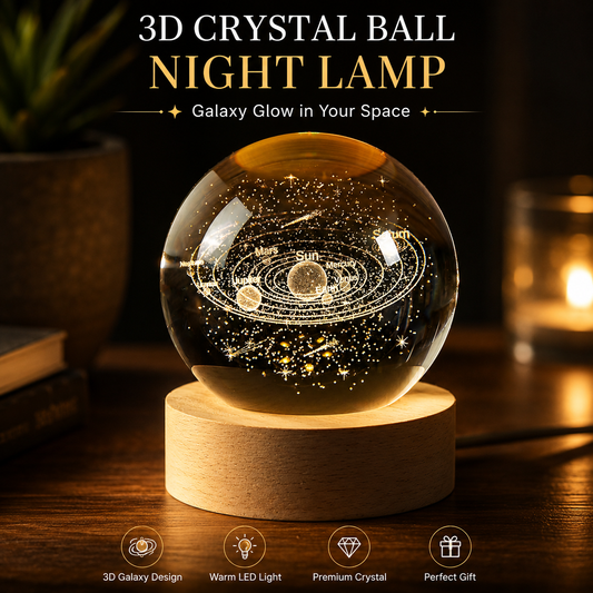 3D Crystal Ball Night Lamp – Galaxy Glow Decor