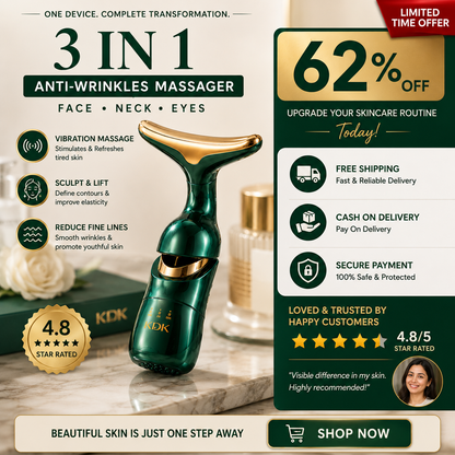 3 in 1 Anti-Wrinkles Face Neck Eyes Massager