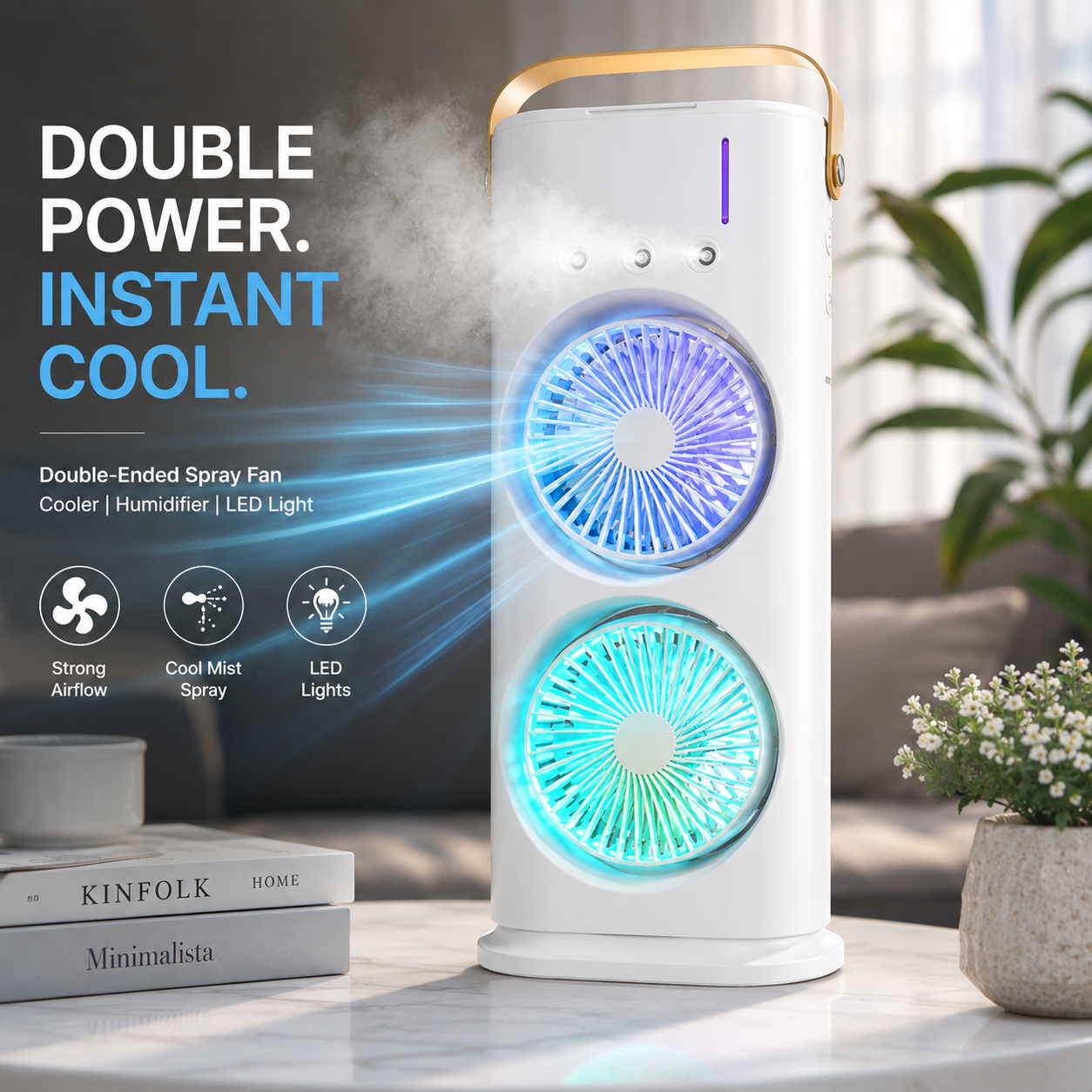 Portable Double-Ended Spray Fan