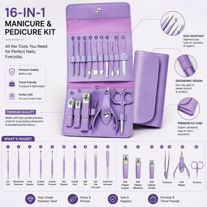16-Piece Manicure & Nail Care Kit