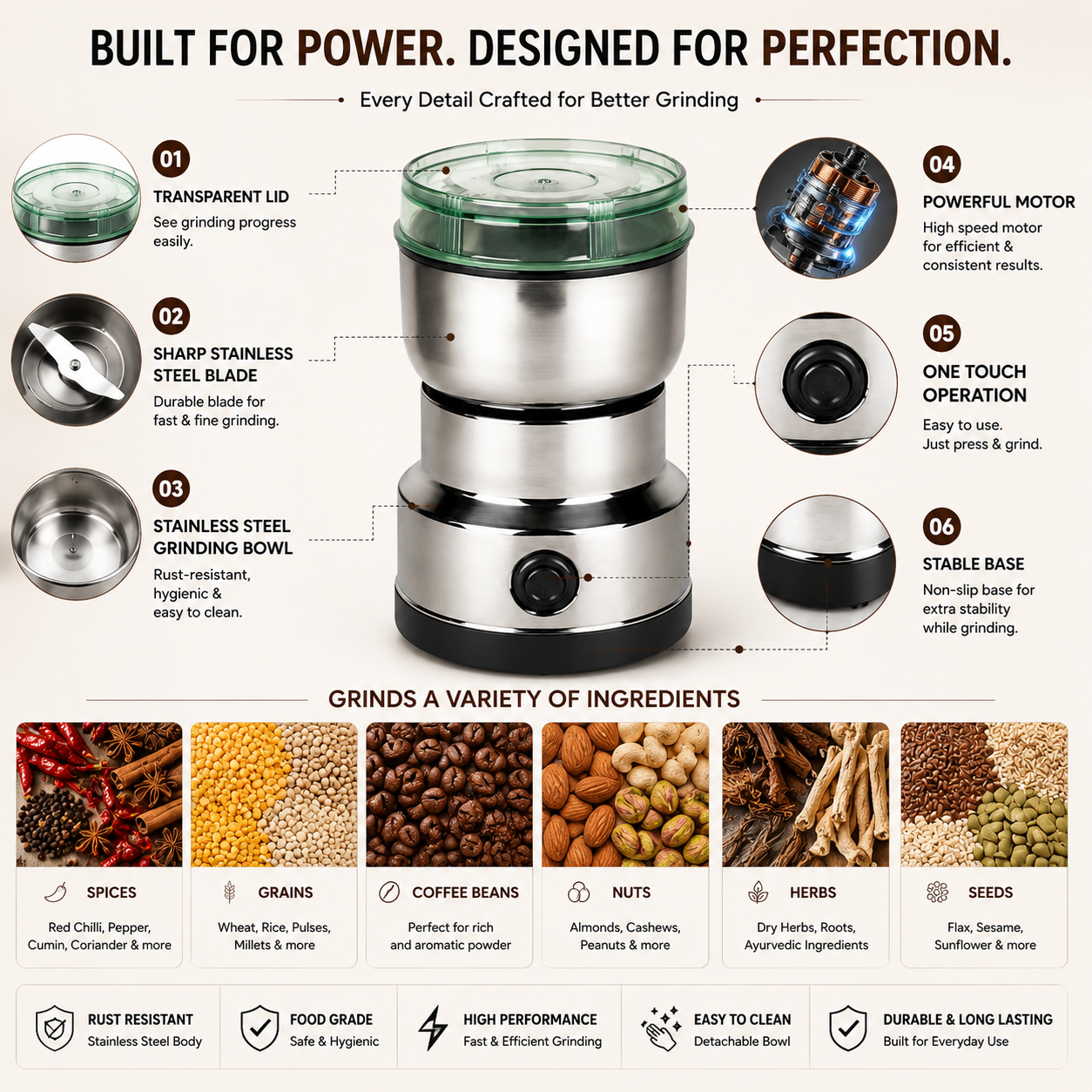 Multifunction Smash Machine Household Electric Cereals Grain Grinder