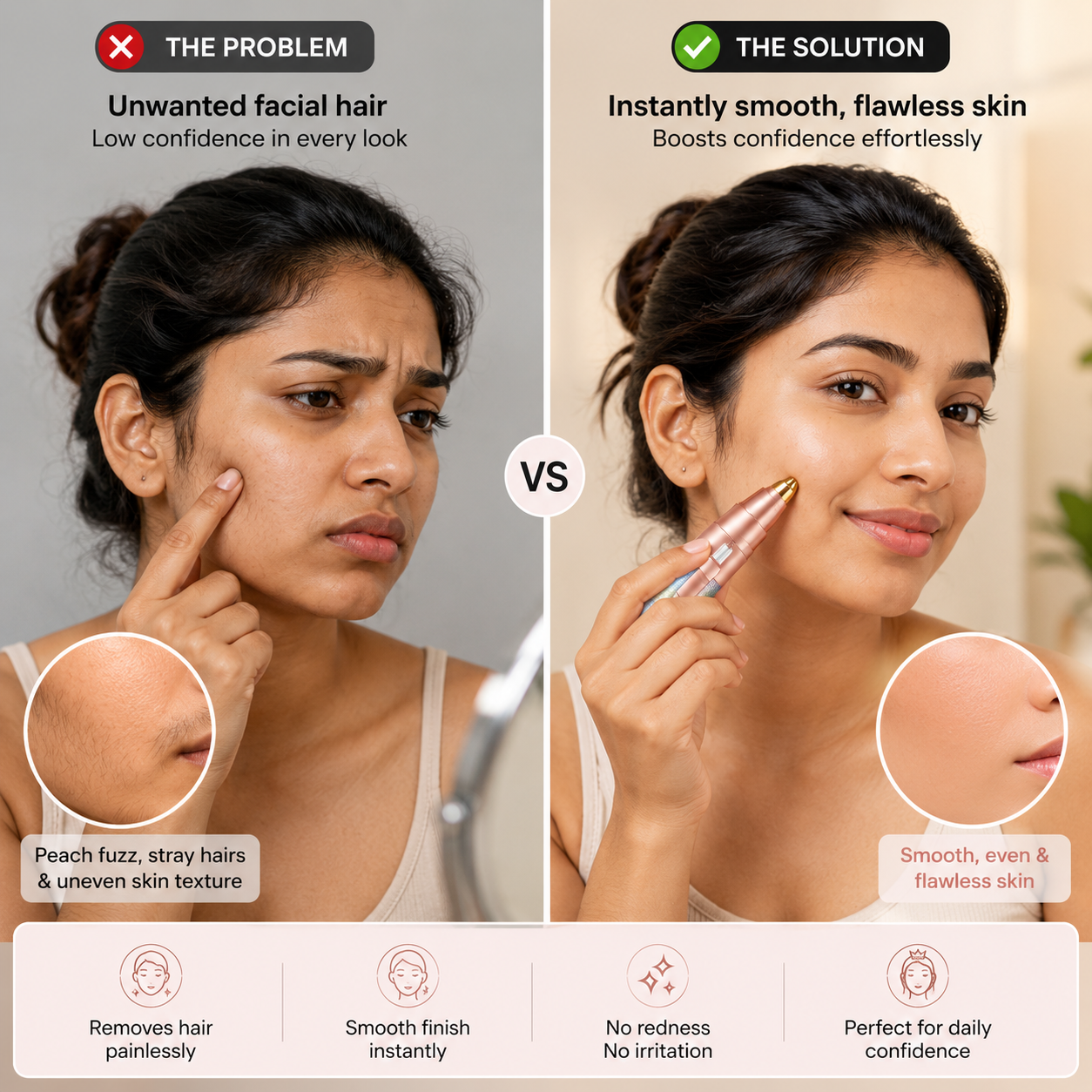 2-in-1 Electric Eyebrow & Facial Hair Remover
