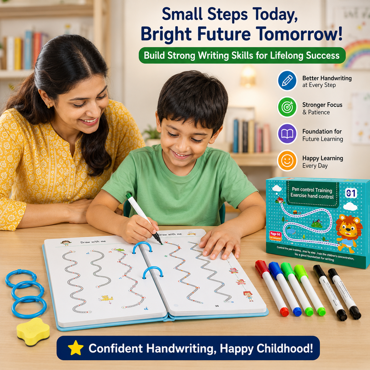 Writing Practice & Pen Control Workbook Set (Kids)