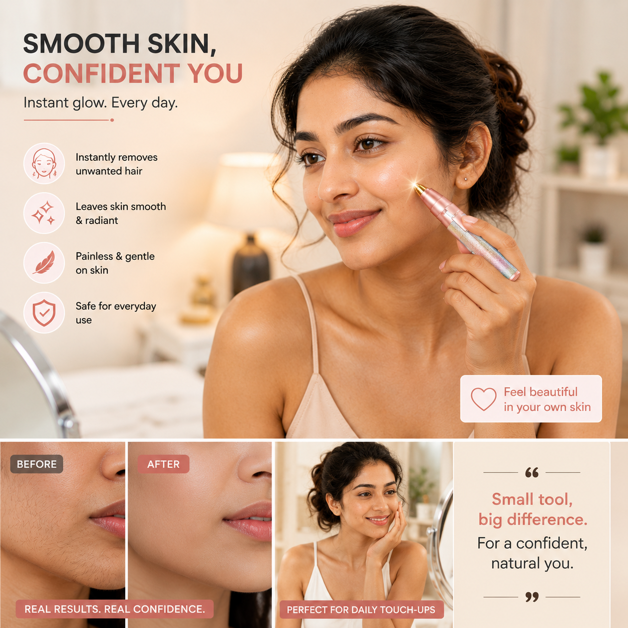 2-in-1 Electric Eyebrow & Facial Hair Remover