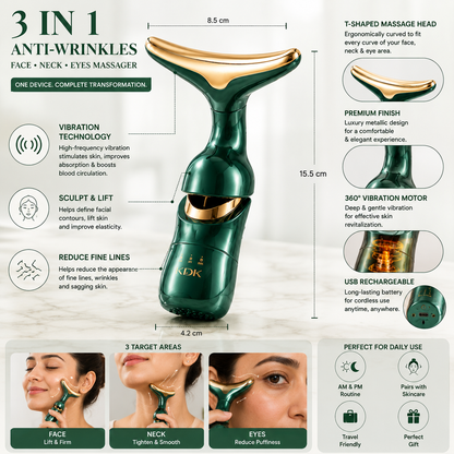 3 in 1 Anti-Wrinkles Face Neck Eyes Massager