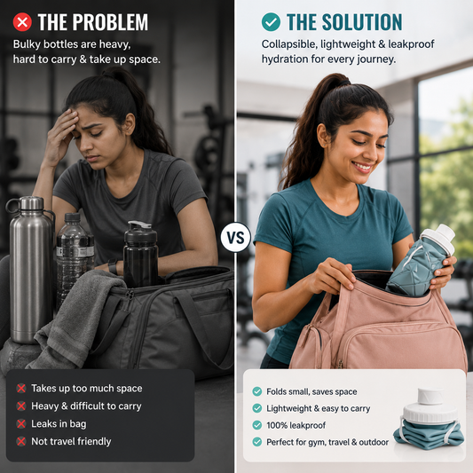 Collapsible Sports Water Bottle – Foldable & Leakproof Design