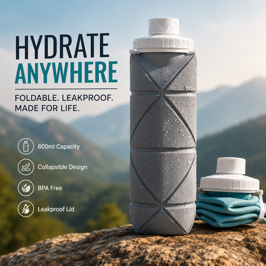 Collapsible Sports Water Bottle – Foldable & Leakproof Design