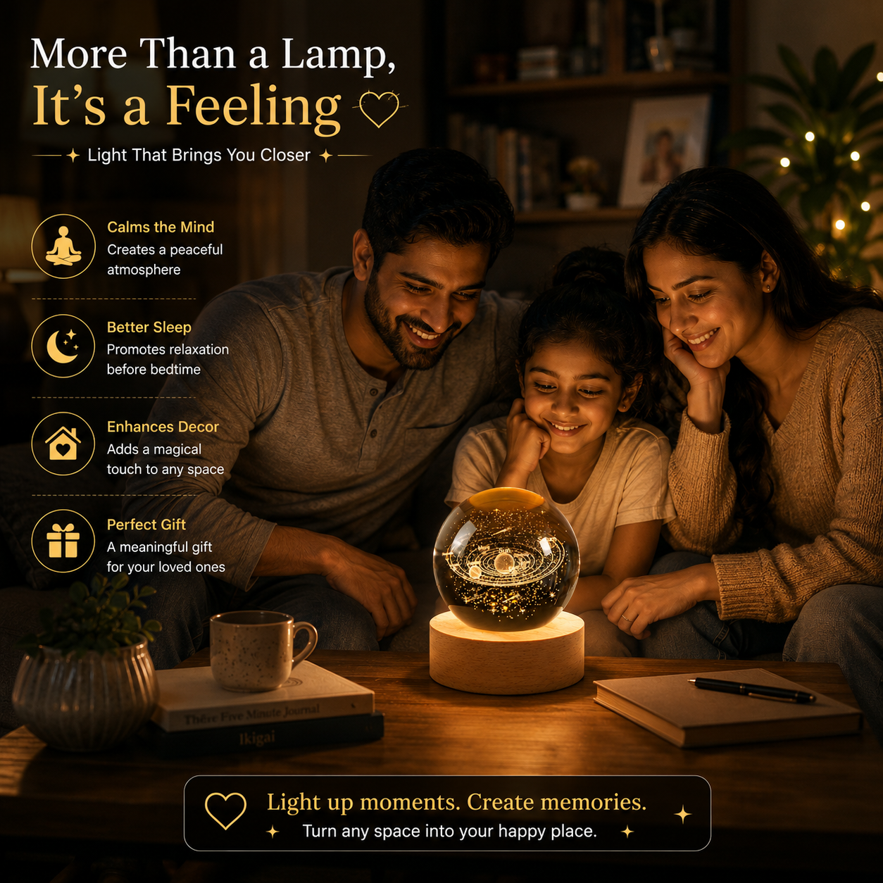 3D Crystal Ball Night Lamp – Galaxy Glow Decor