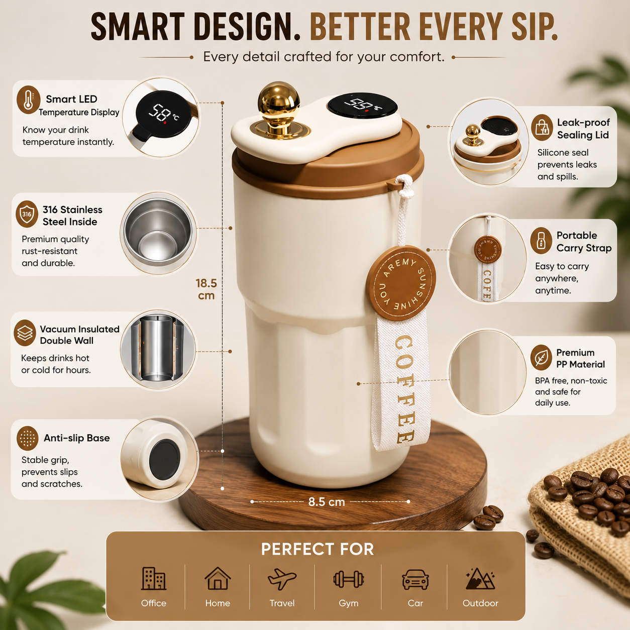 stainless steel insulated mug