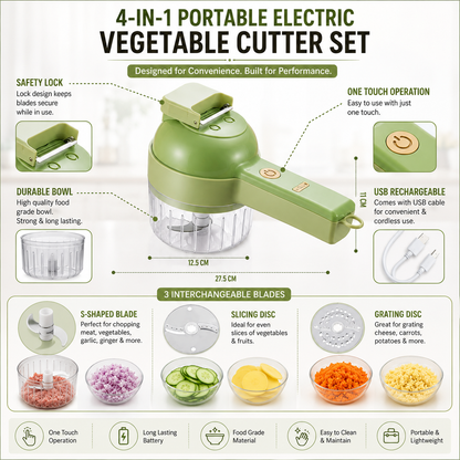 Portable Electric Vegetable Cutter Set