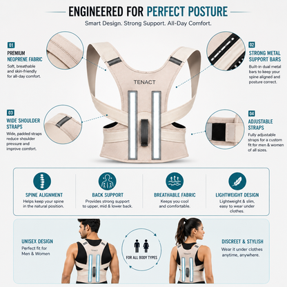 Neoprene Premium Posture Corrector Belt For Men & Women