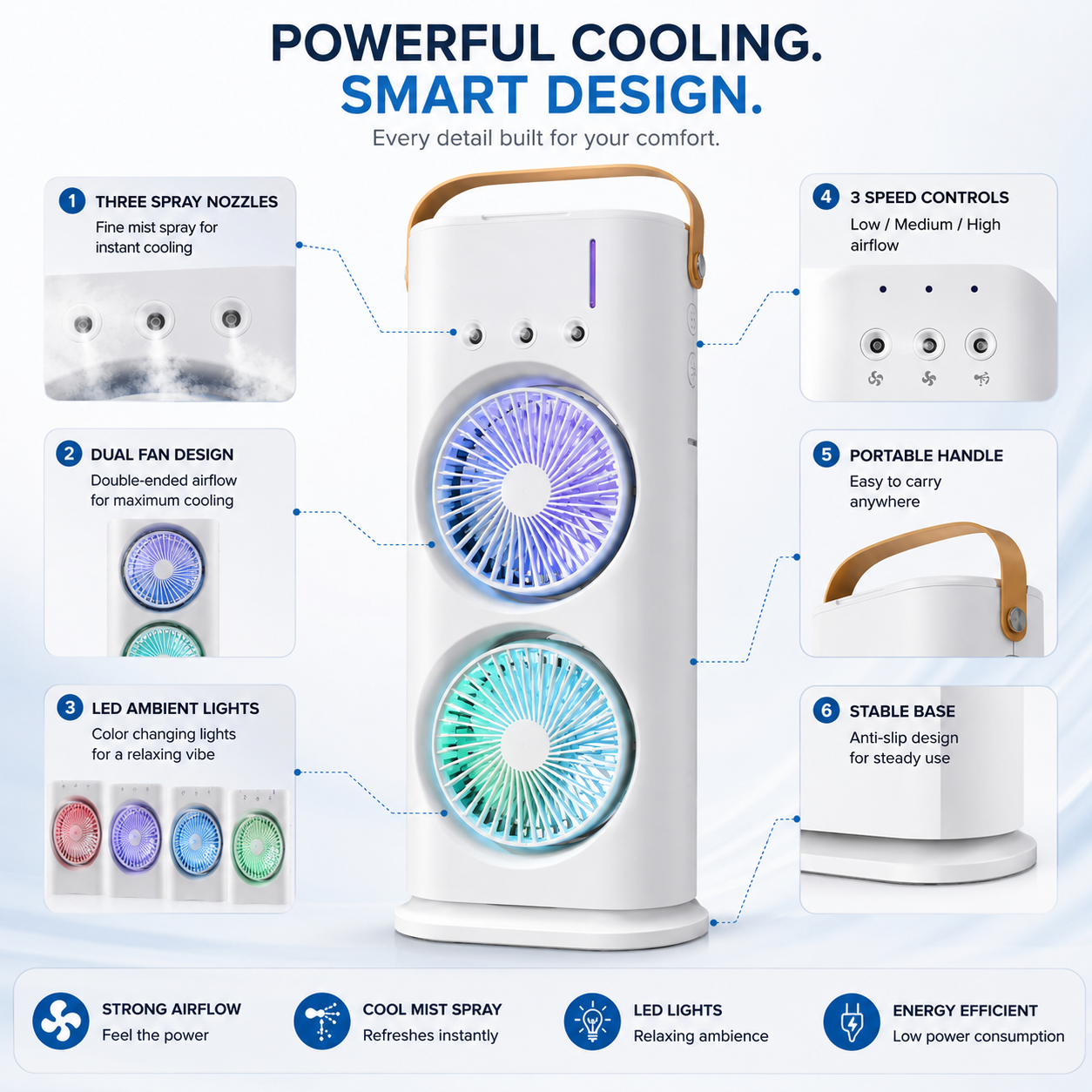 Portable Double-Ended Spray Fan