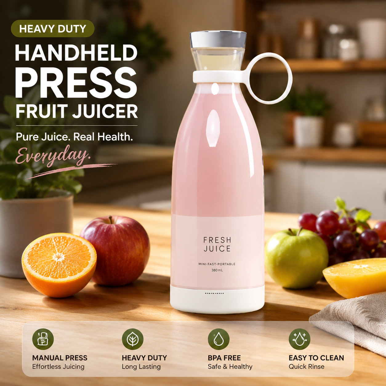 Heavy Duty Handhold Press Fruit Manual Juicer