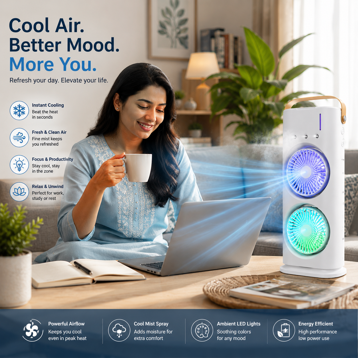 Portable Double-Ended Spray Fan