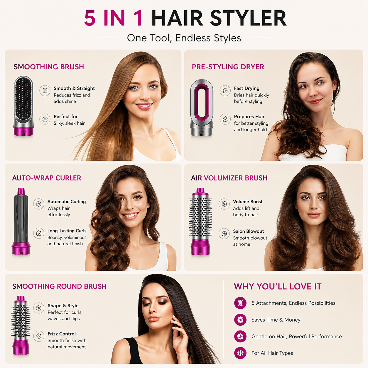 5-in-1 Hair Styler Airwrap Tool