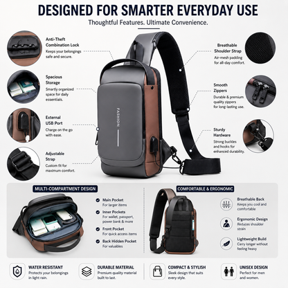 Unisex Crossbody Sling Bag